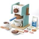 Cafeteira Toy Medoga Kids com moedor, 15 unidades de madeira verde