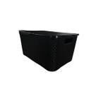 Caixa 15 Litros Preto ARQPLAST Para Guarda Roupas Armário Quarto Cozinha Organização Caixa Plástica Roupas Acessórios Banheiro