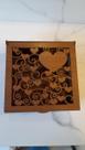 Caixa 15x15 cm em MDF cor Tabaco com tampa vazada mini corações