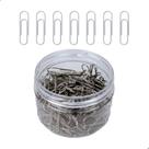 Caixa 160 Clips Para Papel Metal Inox 30mm Escola Escritorio