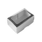 Caixa 2 Doces com Visor S1 (6cm x 9cm x 4cm) Prata - 10 unidades - Assk - Rizzo