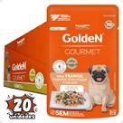 Caixa 20un Sachê Golden Gourmet Frango Cães Ad. Pequeno 85g