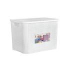 Caixa 25 Litros Organizadora Com Tampa Rattan Grande