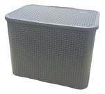 Caixa 25 Litros Organizadora Com Tampa Rattan Grande Premium