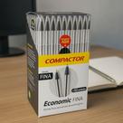 Caixa 50 Canetas Esferográficas Compactor Economic Escrita Fina Ponta 0.8 mm Escolar e Escritório