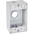 Caixa à prova de intempéries TayMac SD350WH, 1 módulo, 3 saídas, branca Caixa à prova de intempéries TayMac SD350WH, 1 módulo, 3 saídas, branca