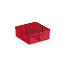 Caixa acrílica c/ divisórias 7x7cm vermelho pct c/ 10un