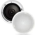 Caixa Acustica 140W Embutir Teto Som Ambiente Arandela Redonda