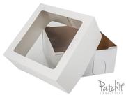 Caixa baixa para bolo cor branca 26x26x12cm com 1 un Patchii