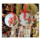 Caixa bolas de natal presenteável luxo pássaros 8cm c/14 un