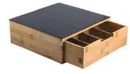 Caixa Café Chá Ecokitchen Bambu e Vidro MimoStyle BM20400
