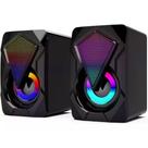 Caixa Caixinha De Som Para Pc Note Usb P2 Rgb Gamer Portátil