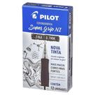 Caixa Caneta Esferográfica Super Grip Retrátil 0.7 Fina 12 Unidades PILOT Preta