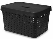 Caixa Cesto Organizador C/ Tampa 17l Cores Diversas - Usual Caixa Cesto Organizador C/ Tampa 17l Cores Diversas - Usual