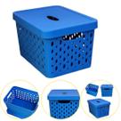 Caixa Cesto Organizador Multiuso Empilhável 17 Lts Cor Azul orgbrasil 000.024 Caixa Cesto Organizador Multiuso Empilhável 17 Lts Cor Azul orgbrasil 000.024