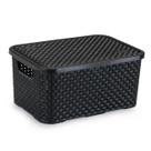 Caixa Cesto Organizador Rattan Tampa Grande 16 Lt Preta