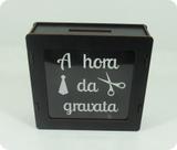 Caixa Cofre Hora da Gravata em MDF Preto com Visor Plástico - 20x20x5cm