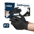 Caixa Com 100 Luvas Tpe Sem Pó Descartável P Preta Nobre Nobreflex Para Alimentos