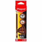Caixa com 12 Lápis Preto Maped Black Peps HB com Borracha