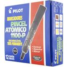 Caixa com 12 Pincel Atomico 1100P Preto Recarregavel Pilot