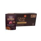 Caixa com 18 Sachês Gran Plus Gourmet para cães adultos sabor ovelha 100g.