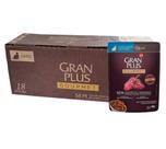 Caixa com 18 Sachês Gran Plus Gourmet para gatos castrados sabor ovelha 85g