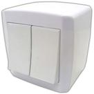 Caixa com 2 Interruptores Simples de Sobrepor Slim Box Sistema X de Parafusar