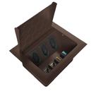 Caixa Com 3 Tomada 20A Marrom +4 Keystone - Elétrica Multiplug Embutir Sobrepor Mesa Bancada Madeira Escritório