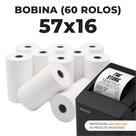 Caixa com 30 Bobinas Térmicas 57x16 Branca Pdv Cupom Fiscal Senhas 48G