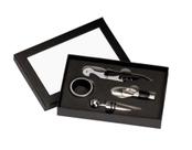 Caixa com Acessórios Para Vinho Kit 4 Peças Premium Wine