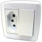 Caixa com Interruptor e Tomada 20a de Sobrepor Slim Box Sistema X de Parafusar