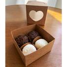Caixa Coração para brigadeiro, doces lembrancinha, Kraft , com visor 8x8x4,5cm Caixa Coração para brigadeiro, doces lembrancinha, Kraft , com visor 8x8x4,5cm