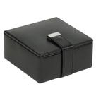 Caixa Cufflink Wolf Heritage 8 peças de material sintético preto