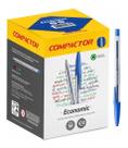 Caixa De 100 Canetas Esferográficas Compactor Economic Azul Cristal