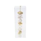 Caixa de Acrílico Decorativa Com Pedra Quartzo Branco e Dourado Rolado GG