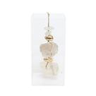 Caixa de Acrílico Decorativa Com Pedra Quartzo Cristal Bruto e Dourado G
