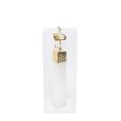 Caixa de Acrílico Decorativa Com Pedra Selenita e Quartzo Rolado Branco e Dourado G