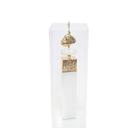 Caixa de Acrílico Decorativa Com Pedra Selenita e Quartzo Rolado Branco e Dourado GG