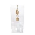 Caixa de Acrílico Decorativa Com Pedra Selenita e Quartzo Rolado Branco e Dourado M