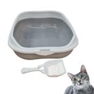 Caixa De Areia Banheiro Higiênica Bandeja Para Pets Gatos Com Borda + 1 Pá Coletora Cinza Caixa De Areia Banheiro Higiênica Bandeja Para Pets Gatos Com Borda + 1 Pá Coletora Cinza