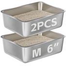 Caixa de areia em aço inoxidável EGMEHOAD 45 x 35 x 15 cm, kit com 2 Caixa de areia em aço inoxidável EGMEHOAD 45 x 35 x 15 cm, kit com 2