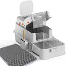Caixa de areia fechada para gatos Homegroove em aço inoxidável com gaveta, caixa de areia metálica extra grande com tampa para gatos de interior, bandeja sanitária metálica coberta com pá e pedal (cinza claro) Caixa de areia fechada para gatos Homegroove em aço inoxidável com gaveta, caixa de areia metálica extra grande com tampa para gatos de interior, bandeja sanitária metálica coberta com pá e pedal (cinza claro)