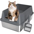 Caixa de Areia para Gato KISENG em Aço Inoxidável 44x34x20 cm Caixa de Areia para Gato KISENG em Aço Inoxidável 44x34x20 cm