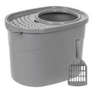 Caixa de areia para gatos Amazon Basics grande com entrada superior nos lados altos