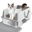 Caixa de Areia para Gatos EGMEHOAD XL em Aço Inoxidável 59 x 37 x 25 cm Caixa de Areia para Gatos EGMEHOAD XL em Aço Inoxidável 59 x 37 x 25 cm