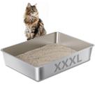 Caixa de areia para gatos EGMEHOAD XXXL em aço inoxidável 71 x 51 x 15 cm Caixa de areia para gatos EGMEHOAD XXXL em aço inoxidável 71 x 51 x 15 cm
