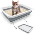 Caixa de areia para gatos Fhiny Open Kitten Potty Pan dobrável à prova d'água