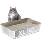 Caixa de areia para gatos FUTAM em aço inoxidável extra grande 60x40x15cm