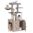 Caixa de areia para gatos HavenlyYouth com árvore para gatos Caixa de areia para gatos HavenlyYouth com árvore para gatos
