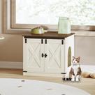 Caixa de areia para gatos Hzuaneri Rustic branco/marrom CB84514X Caixa de areia para gatos Hzuaneri Rustic branco/marrom CB84514X